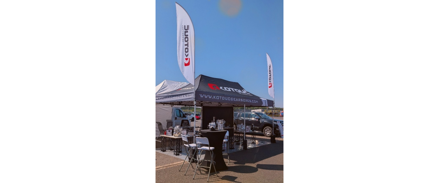 The Kotouč Gearboxes stand at L8NIGHT 2026 showcasing sequential gearboxes, paddle shifting systems and high-performance motorsport technology.