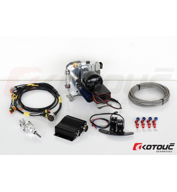 Hydraulic paddle shifting unit by Kotouč Gearboxes, engineered for fast, precise and reliable sequential gear changes in professional motorsport applications.